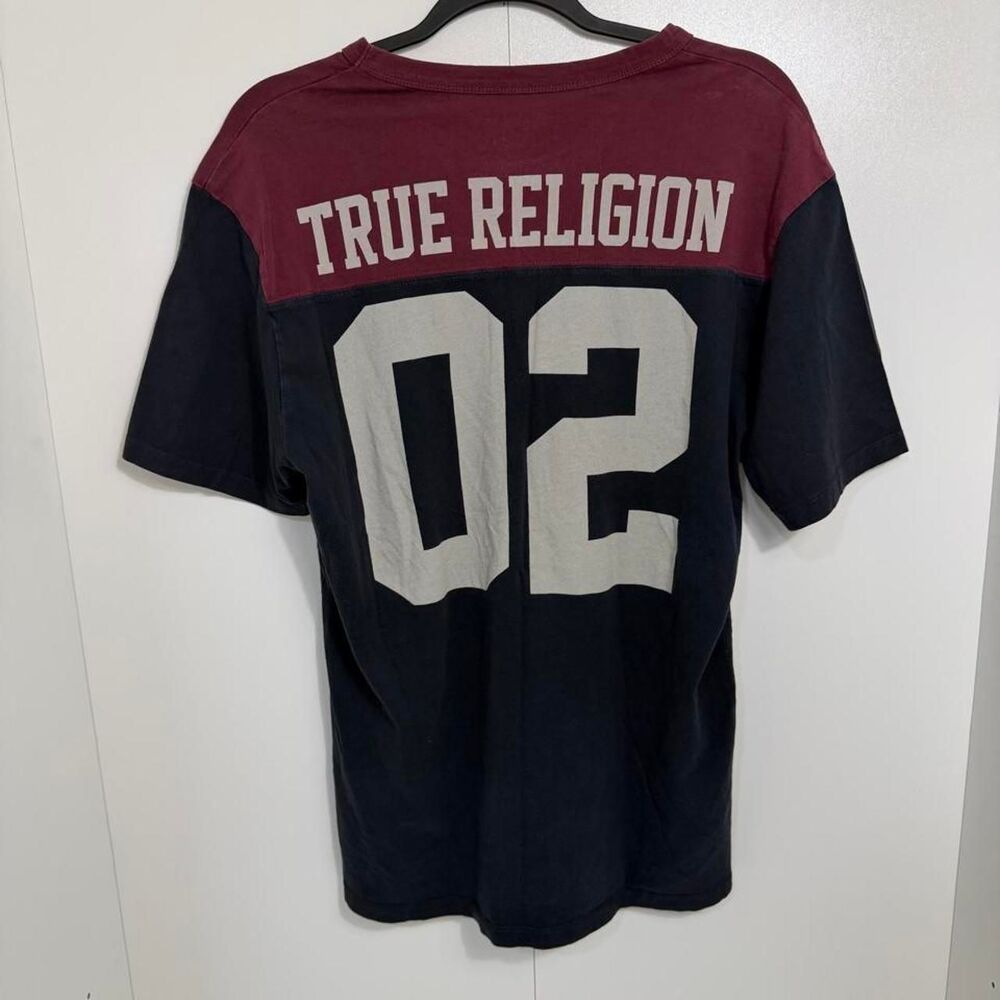 True-religion Men's Black and Navy T-shirt